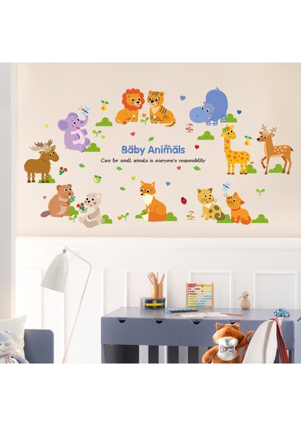 Bebek ve Çocuk Odası Yavru Hayvanlar Baby Animals PVC Duvar Sticker