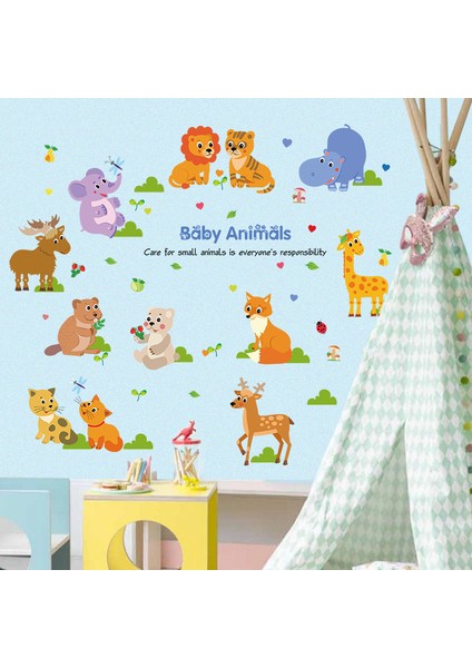 Bebek ve Çocuk Odası Yavru Hayvanlar Baby Animals PVC Duvar Sticker