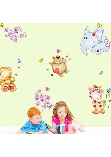 Bebek Odası Sevimli Hayvanlar Duvar Çıkartması