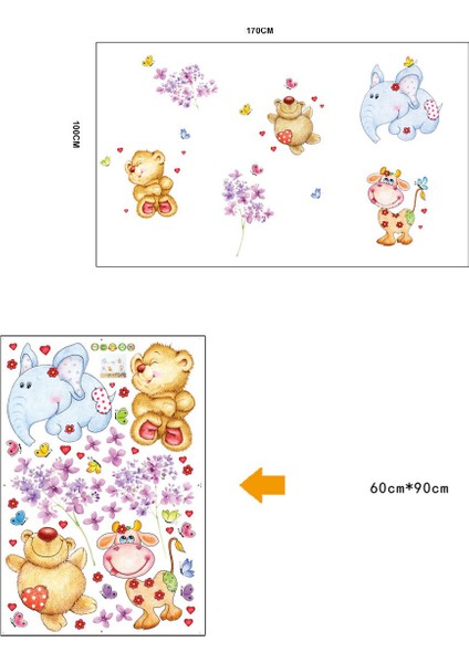 Bebek Odası Sevimli Hayvanlar Duvar Çıkartması modelleri