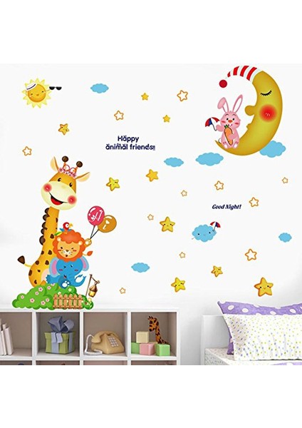 Aydede ve Sevimli Hayvanlar Bebek ve Çocuk Odası PVC Duvar Sticker