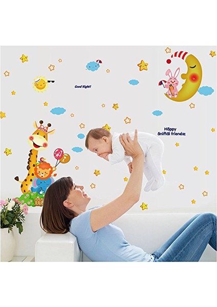 Aydede ve Sevimli Hayvanlar Bebek ve Çocuk Odası PVC Duvar Sticker modelleri