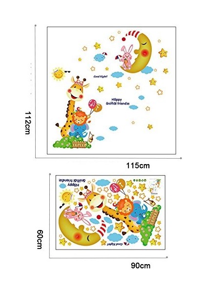 Aydede ve Sevimli Hayvanlar Bebek ve Çocuk Odası PVC Duvar Sticker indirimleri