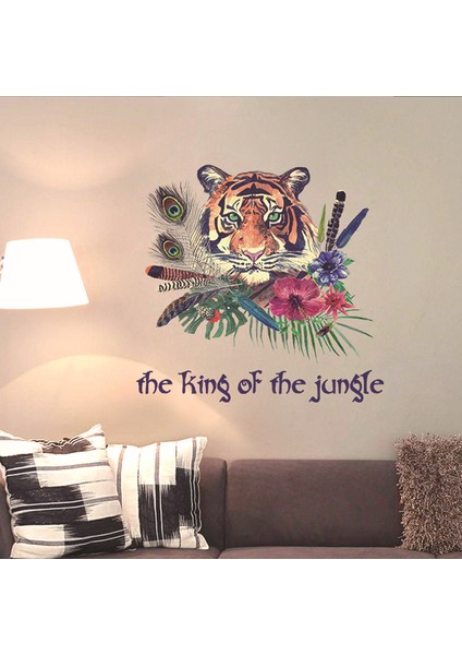 Ormanlar Kralı Kaplan Şekilli PVC Duvar Sticker