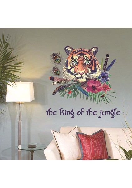 Ormanlar Kralı Kaplan Şekilli PVC Duvar Sticker modelleri