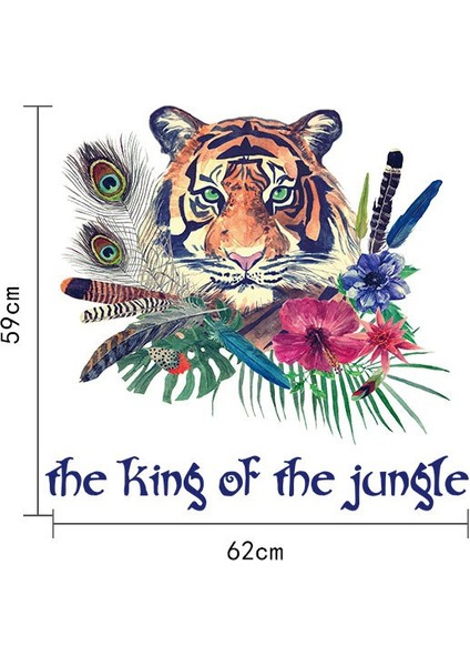 Ormanlar Kralı Kaplan Şekilli PVC Duvar Sticker fırsatları