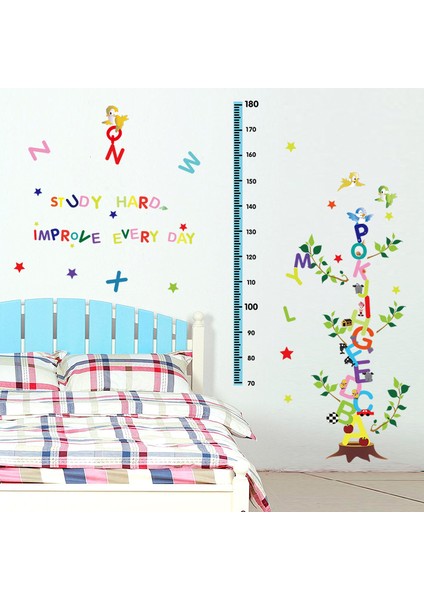 Çocuk ve Bebek Odası Boy Ölçer Harfler PVC Duvar Sticker fiyatları