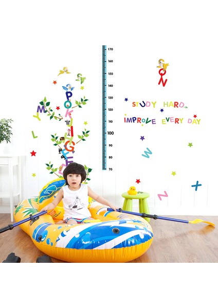 Çocuk ve Bebek Odası Boy Ölçer Harfler PVC Duvar Sticker fırsatları