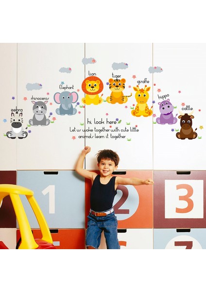 Sevimli Yavru Hayvanlar Çocuk ve Bebek Odası PVC Duvar Sticker