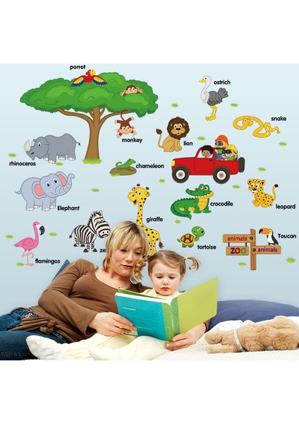 Orman Hayvanları ve İsimleri Çocuk ve Bebek Odası PVC Duvar Sticker