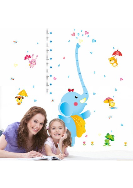 Boy Ölçer Sevimli Fil Bebek ve Çocuk Odası PVC Duvar Sticker fırsatları
