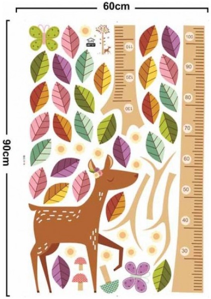 Ağaç ve Yavru Ceylan Bebek ve Çocuk Odası Boy Ölçer PVC Duvar Sticker fırsatları
