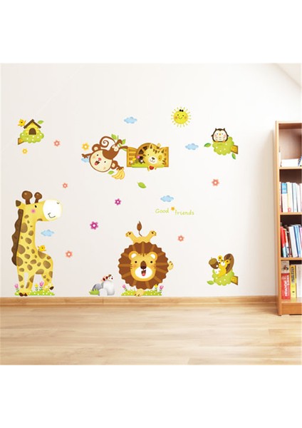 Neşeli Orman Hayvanları Bebek ve Çocuk Odası PVC Duvar Sticker