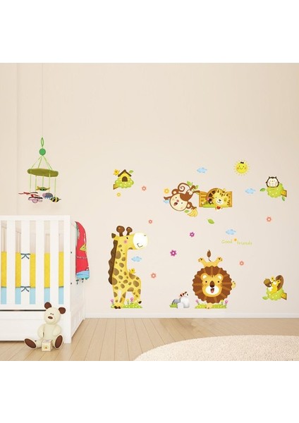 Neşeli Orman Hayvanları Bebek ve Çocuk Odası PVC Duvar Sticker fiyatları