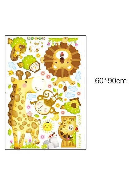 Neşeli Orman Hayvanları Bebek ve Çocuk Odası PVC Duvar Sticker indirimleri