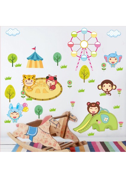 Sevimli Bebekler Lunapark Bebek ve Çocuk Odası PVC Duvar Sticker fiyatları