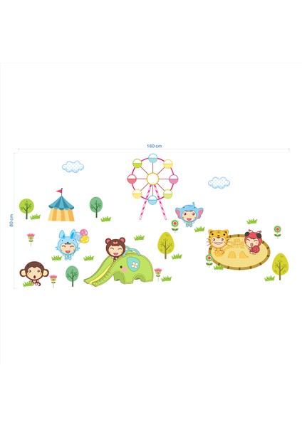 Sevimli Bebekler Lunapark Bebek ve Çocuk Odası PVC Duvar Sticker modelleri