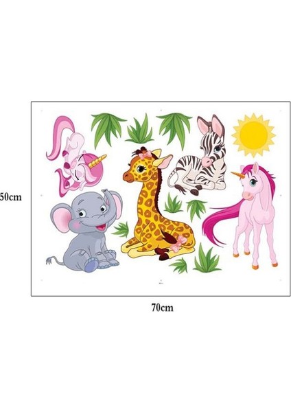 Unicorn Fil Zebra Çocuk ve Bebek Odası PVC Duvar Sticker fırsatları
