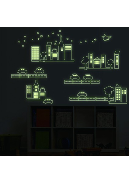 Karanlıkta Parlayan Şehir Bebek ve Çocuk Odası PVC Sticker