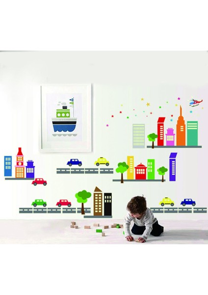 Karanlıkta Parlayan Şehir Bebek ve Çocuk Odası PVC Sticker fiyatları