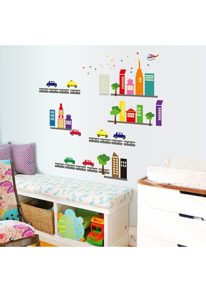 Karanlıkta Parlayan Şehir Bebek ve Çocuk Odası PVC Sticker modelleri