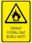 Dikkat Doğalgaz Boru Hattı 25 X 35 Cm Uyarı Levhası 1