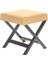 Evka Ahşap Bench Puf Dark - Sarı 1
