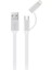 ANC-KC20B Beyaz USB Micro/Lightning 2 in 1 1m Plastik Flat Kablo 1