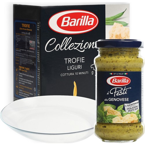 Barilla Trofie Makarna - Pesto Genovese Sos + Paşabahçe Servis Tabağı 249,90 TL