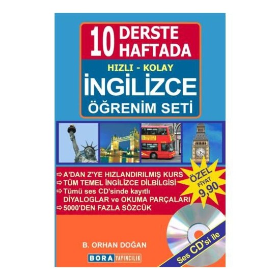 10 Derste / 10 Haftada Hızlı Kolay İngilizce Öğrenim Seti - Kitabı