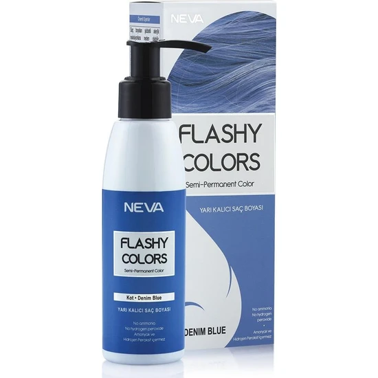 Neva Flashy Colors Yarı Kalıcı Saç Boyası Kot - Denım Blue