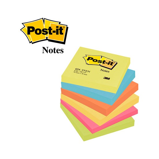 Post-İt 654-Tfen Yapışkanlı Not Kağıdı 100 Yp 76X76 Karışık Renk