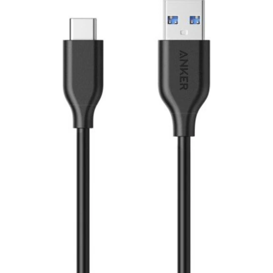 Anker PowerLine USB-C to USB 3.0 Type-C Şarj/Data Kablosu 0.9 Metre - Siyah - A8163 (Anker Türkiye Garantili)