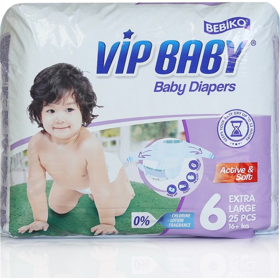 Bebiko Vip Baby Bebek Bezi Active &amp; Soft 6 Beden 26 Adet Fiyatı