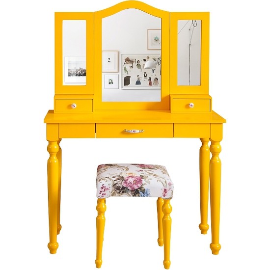 Mobilya Şöleni Sultan Makyaj Masası Sarı Fiyatı
