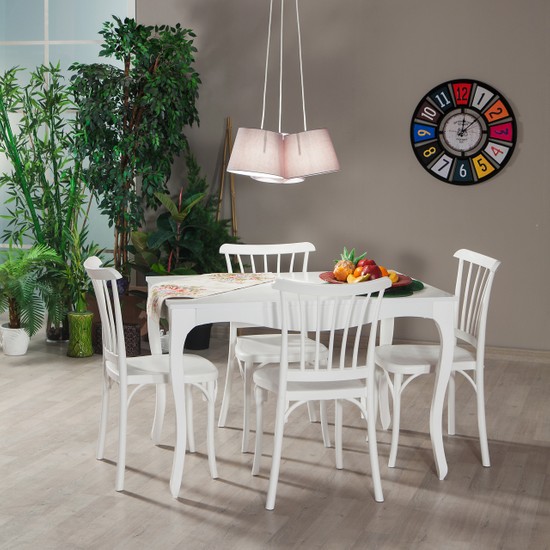 Mobetto Efes Masa + Violet 4 Adet Sandalye Takımı Beyaz Fiyatı