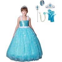 Butik Happy Kids Butikhappykids Frozen Elsa Kostümü Askılı Kasnaklı Kabarık Kostüm 6 Lı Set