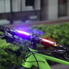Robesbon Mavi-Kırmızı Çakarlı USB Şarjlı 100 Lümen Bisiklet Stop Lambası