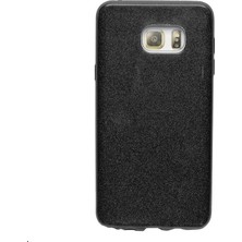 noktaks - Samsung Galaxy Note 5 - Kılıf Simli Koruyucu Shining Silikon - Siyah - T15681
