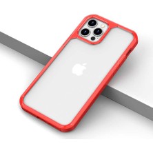 noktaks - Apple iPhone 12 Pro Max - Kılıf Kalınlaştırılmış Kenar Tasarımlı Sert Roll Kapak - Kırmızı - T16563