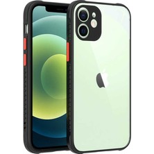 noktaks - Apple iPhone 12 - Kılıf ​​Arkası Şeffaf Sert Kaff Kapak - Siyah - T16599