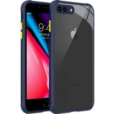 Kilifone - iPhone 8 Plus - Kılıf ​​kenarları Tırtıklı Renkli Düğmeli Kaff Kapak