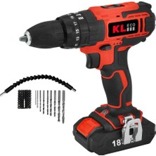 Kleco KE18DM-20DB 18VOLT/1.5AH Li-Ion Çift Akülü Darbeli Matkap