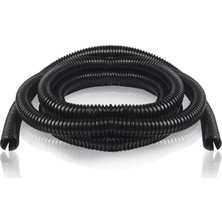 Zembil Siyah Renk Kablo Tesisat Gizleme Düzenleme Spiral Yarıklı Hortum 14MM 1 Metre
