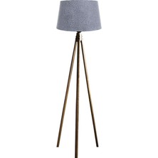 Ağaç Ustası Oval  3 Ayak Tripod  Lambader Abajur Köşe Lambası Ahşap Naturel