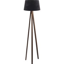 Ağaç Ustası Düz 3 Ayak Tripod Lambader Abajur Köşe Lambası Ahşap Ceviz Ağaç Dekor Lamba Aplik Masif Doğal