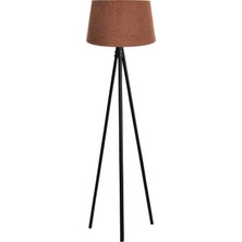Ağaç Ustası Oval  3 Ayak Tripod  Lambader Abajur Köşe Lambası Ahşap Siyah