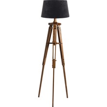 Ağaç Ustası Piega Tripod Lambader Abajur Köşe Lambası Aydınlatma Ahşap Naturel Ağaç Country Dekor Masif Doğal
