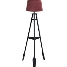Ağaç Ustası Remi 3 Ayaklı Tripod Lambader Siyah Ahşap Köşe Lambası Abajur