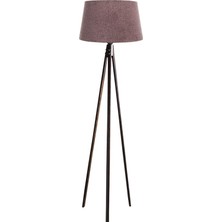 Ağaç Ustası Oval  3 Ayak Tripod  Lambader Abajur Köşe Lambası Ahşap Ceviz